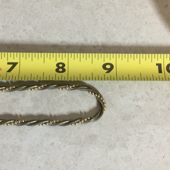 Triple strand twisted gold and silver necklace - Picture 6 of 6